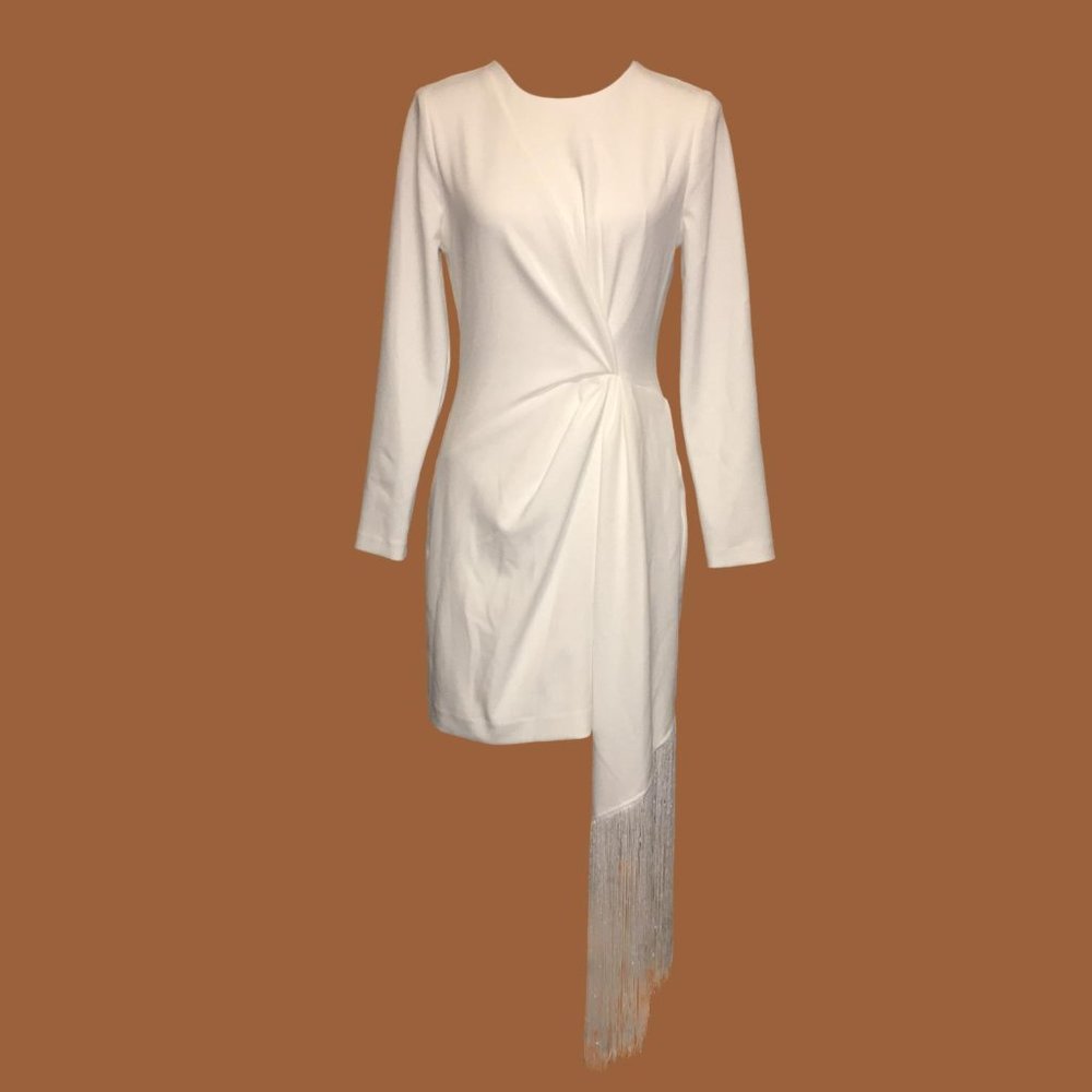 ONE33 SOCIAL Twist Fringe Ivory Dress - Picture 2 of 6